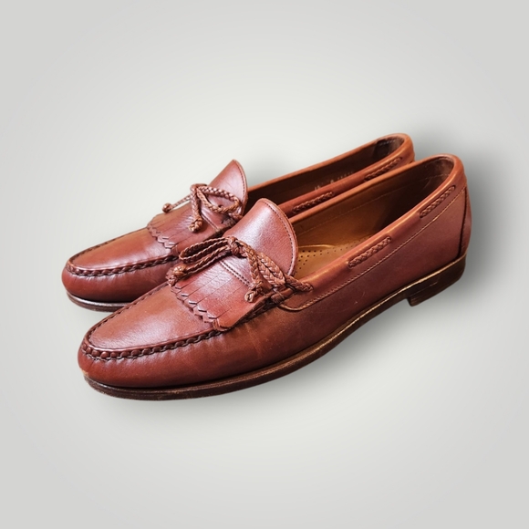 Allen Edmonds Other - Allen Edmonds Woodstock Brown Leather Braided String Loafers Shoes USA Men 4443b